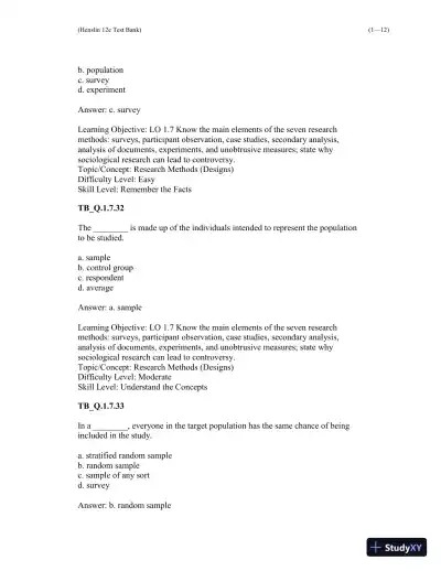 Test Bank For Essentials of Sociology 12th Edition Test Bank - Page 13 preview image