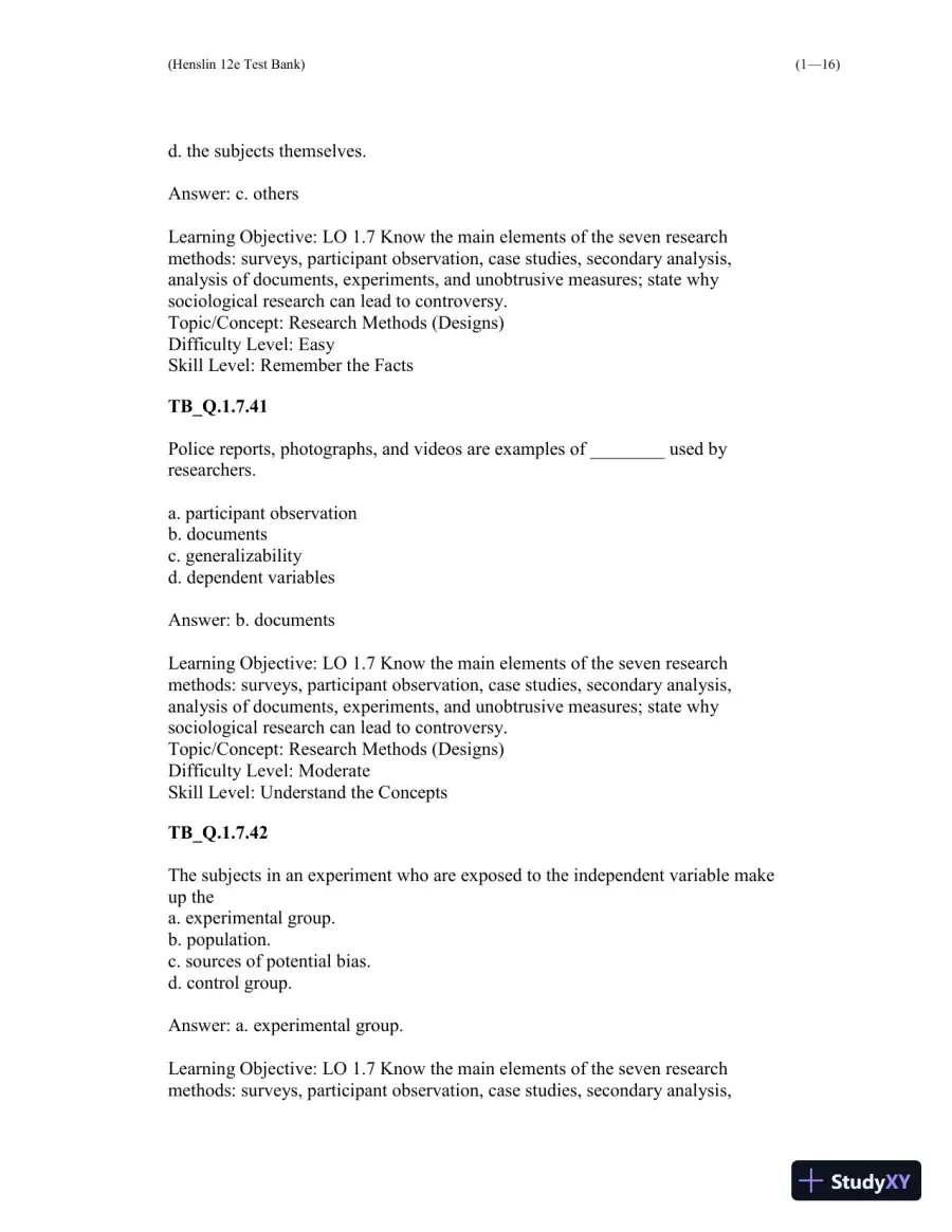 Test Bank For Essentials of Sociology 12th Edition Test Bank, page 17