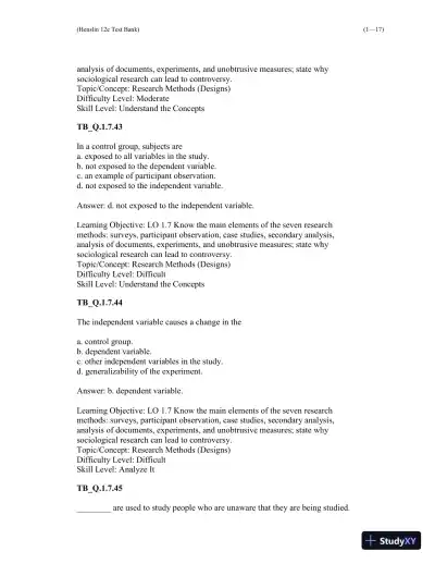 Test Bank For Essentials of Sociology 12th Edition Test Bank - Page 18 preview image