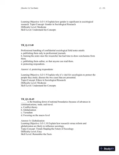 Test Bank For Essentials of Sociology 12th Edition Test Bank - Page 20 preview image