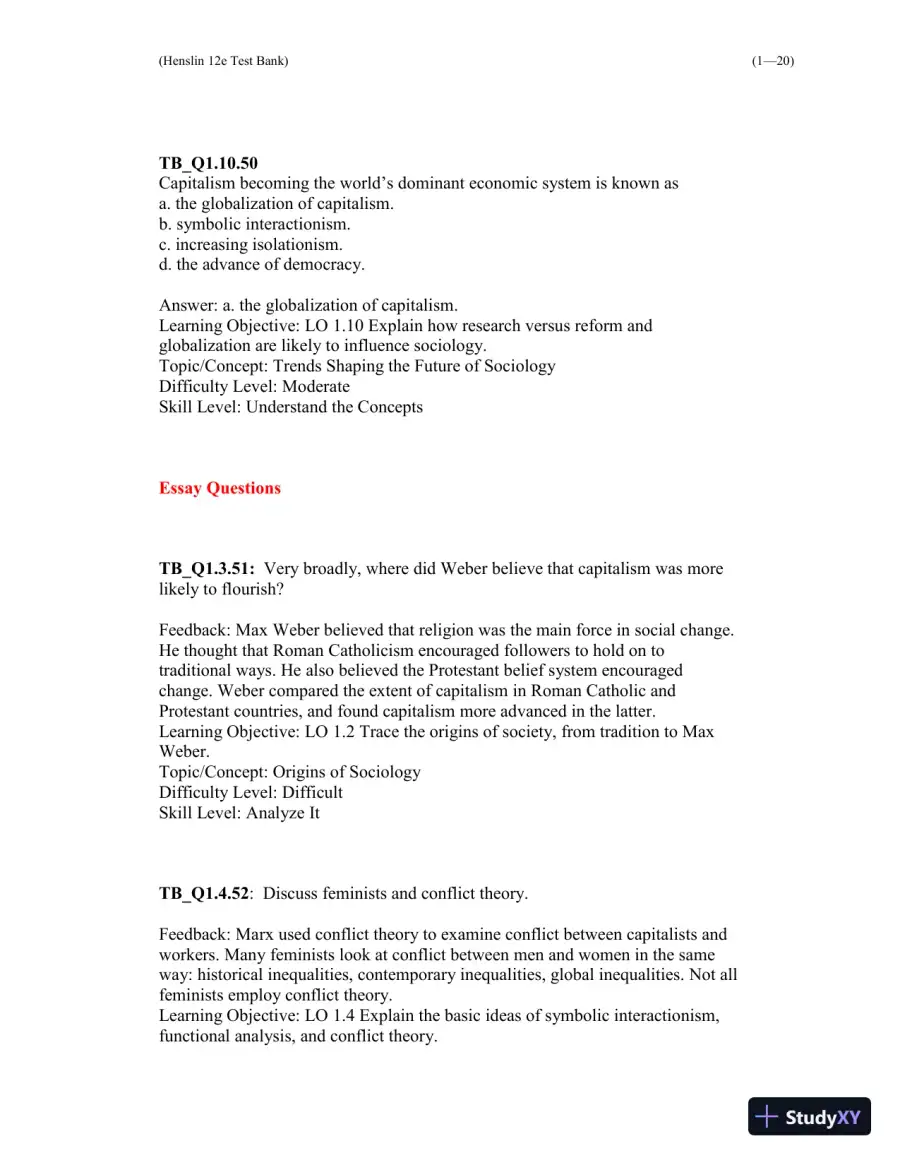 Test Bank For Essentials of Sociology 12th Edition Test Bank, page 21