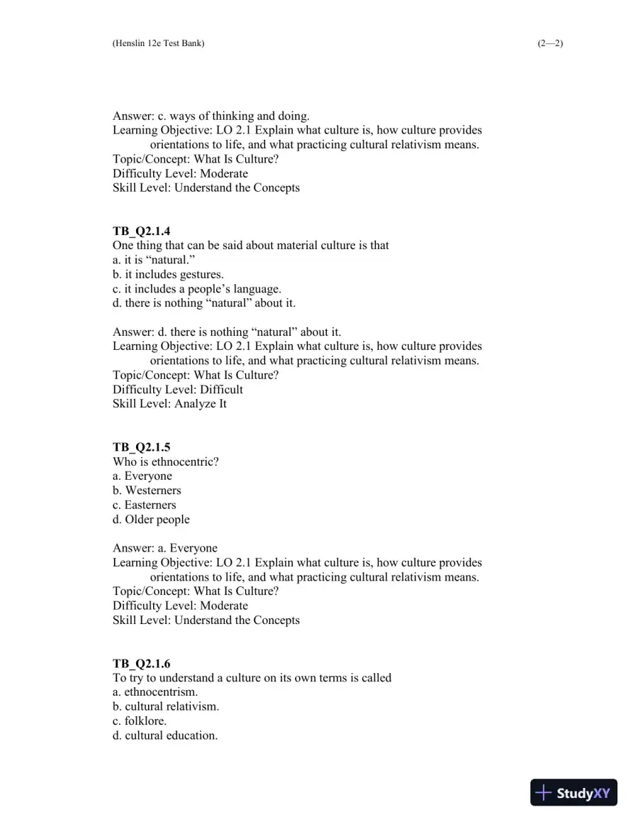 Test Bank For Essentials of Sociology 12th Edition Test Bank, page 25