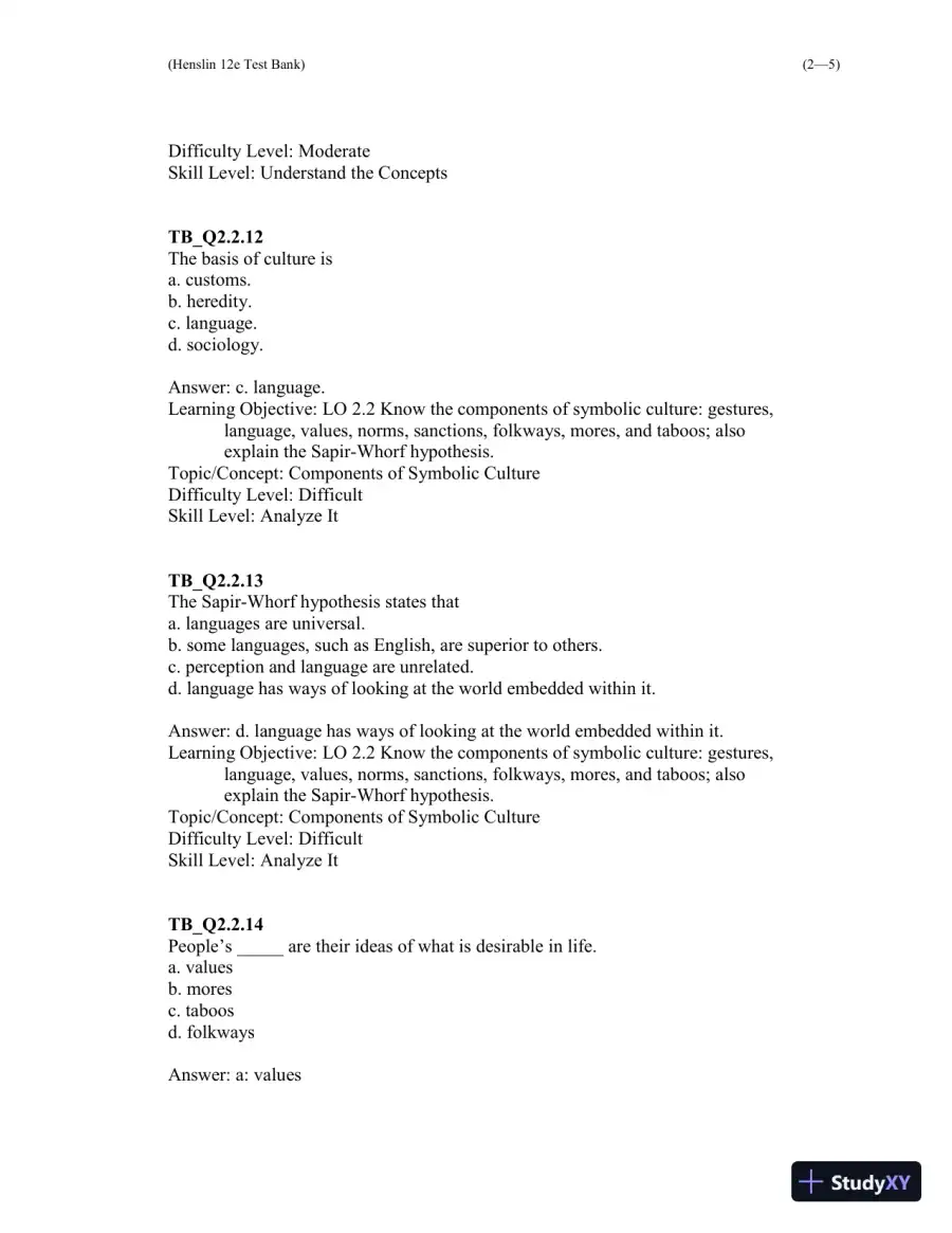 Test Bank For Essentials of Sociology 12th Edition Test Bank, page 28