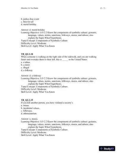 Test Bank For Essentials of Sociology 12th Edition Test Bank - Page 30 preview image