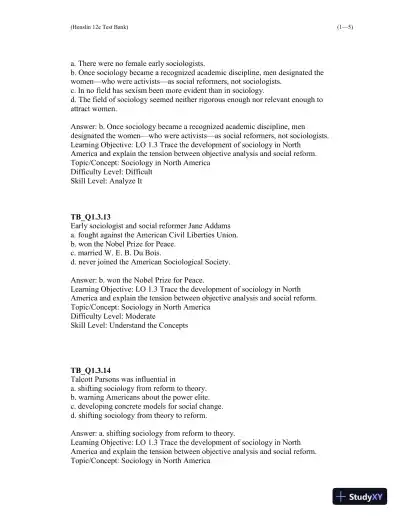 Test Bank For Essentials of Sociology 12th Edition Test Bank - Page 6 preview image
