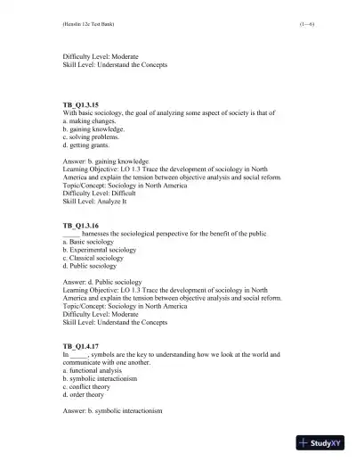 Test Bank For Essentials of Sociology 12th Edition Test Bank - Page 7 preview image