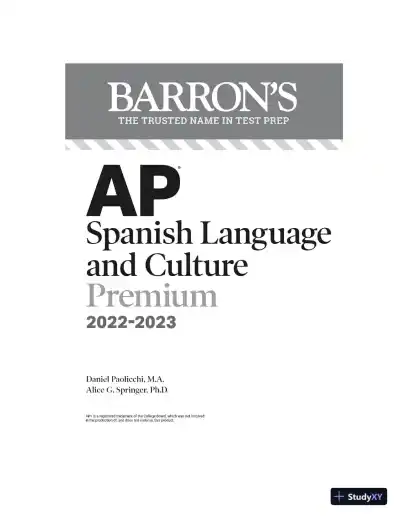 AP Spanish Language and Culture Premium, 2022-2023: 5 Practice Tests + Comprehensive Review + Online Practice (2022) - Page 4 preview image