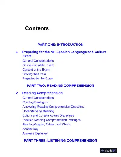 AP Spanish Language and Culture Premium, 2022-2023: 5 Practice Tests + Comprehensive Review + Online Practice (2022) - Page 7 preview image