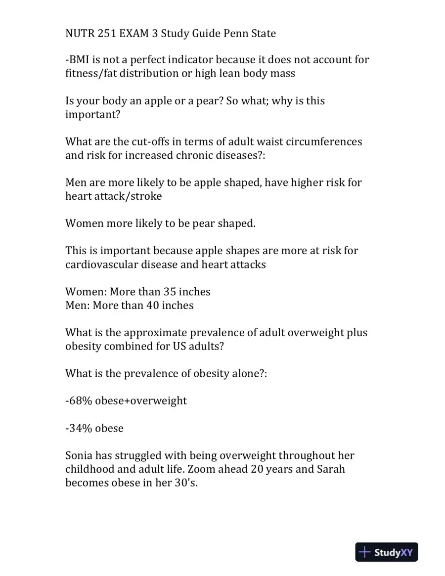NUTR 251 Exam 3 Study Guide Penn State, page 7