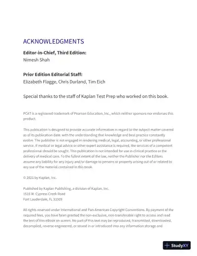 PCAT Prep Plus: 2 Practice Tests + Proven Strategies (2022) - Page 5 preview image