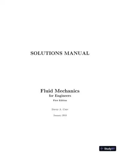 Solution Manual for Fluid Mechanics for Engineers, 2017 Edition - Page 1 preview image