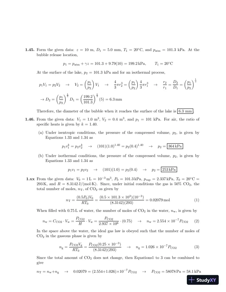 Solution Manual for Fluid Mechanics for Engineers, 2017 Edition, page 15