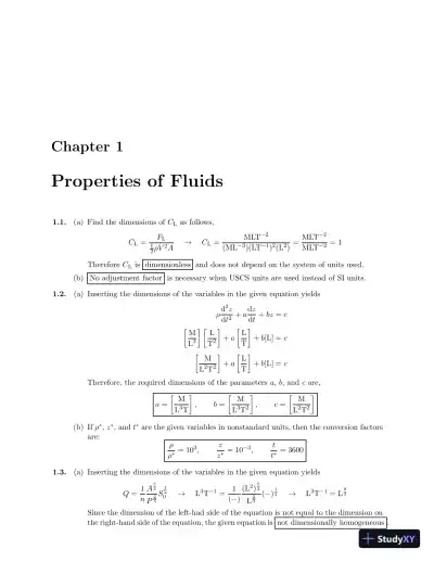 Solution Manual for Fluid Mechanics for Engineers, 2017 Edition - Page 3 preview image