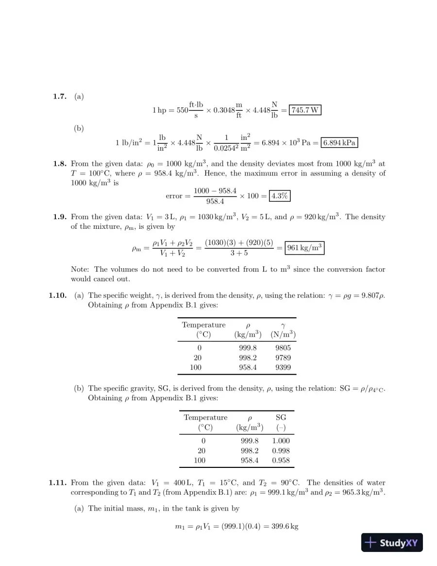 Solution Manual for Fluid Mechanics for Engineers, 2017 Edition, page 5