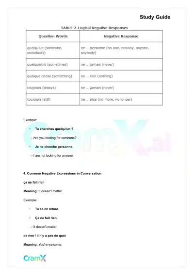 French I - Negation - Page 3 preview image