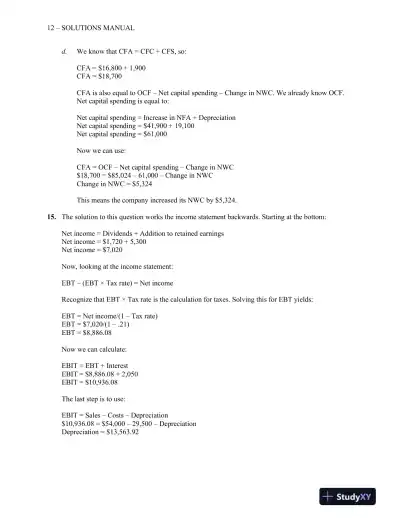 Solution Manual For Corporate Finance, 12th Edition - Page 12 preview image