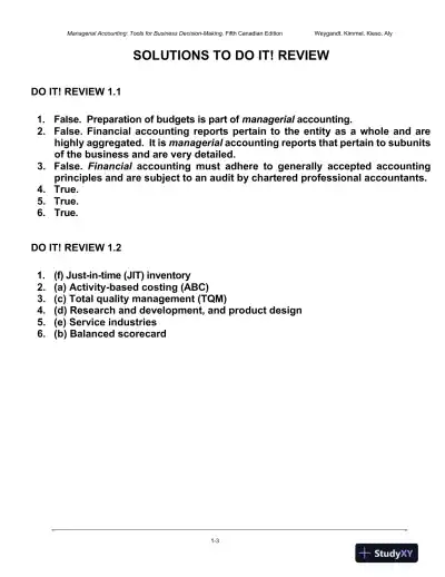 Solution Manual for Managerial Accounting: Tools for Business Decision-Making, Fifth Canadian Edition - Page 4 preview image