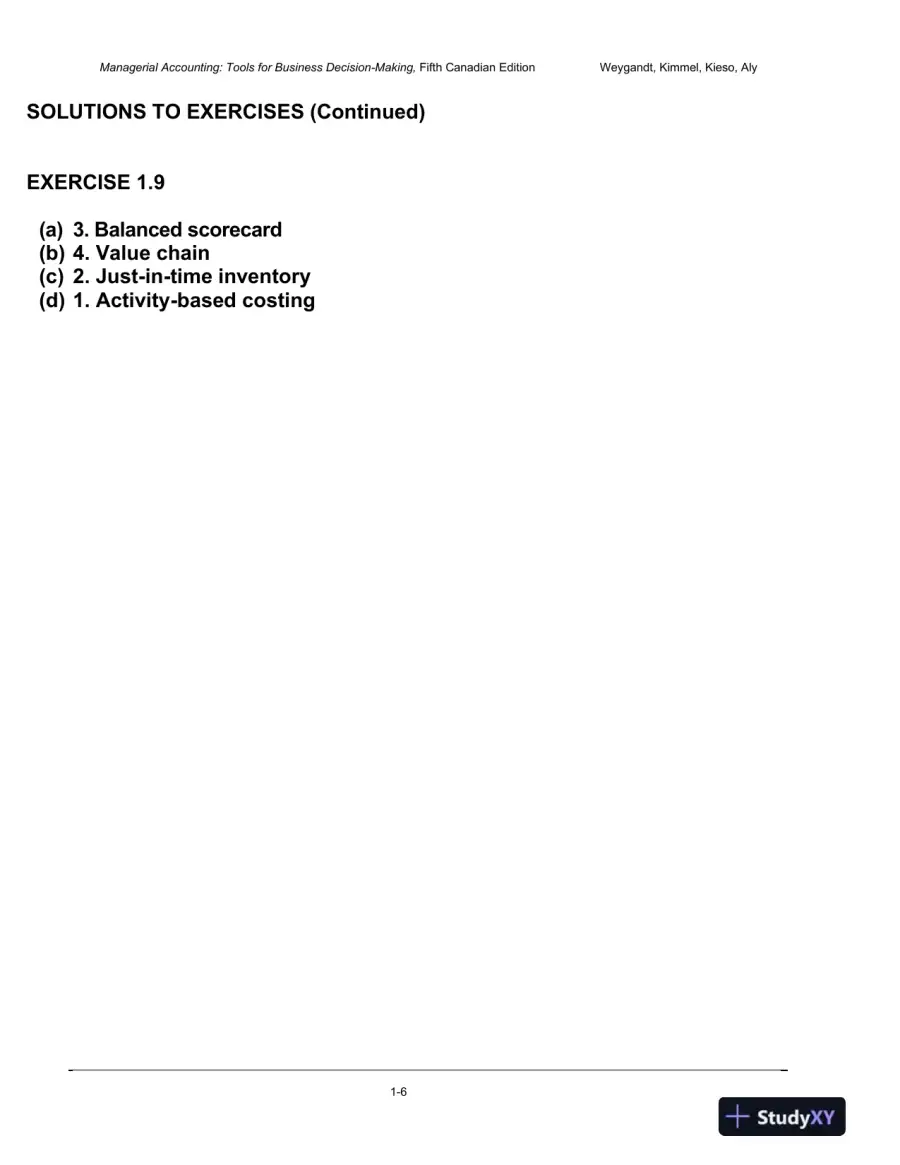Solution Manual for Managerial Accounting: Tools for Business Decision-Making, Fifth Canadian Edition, page 7