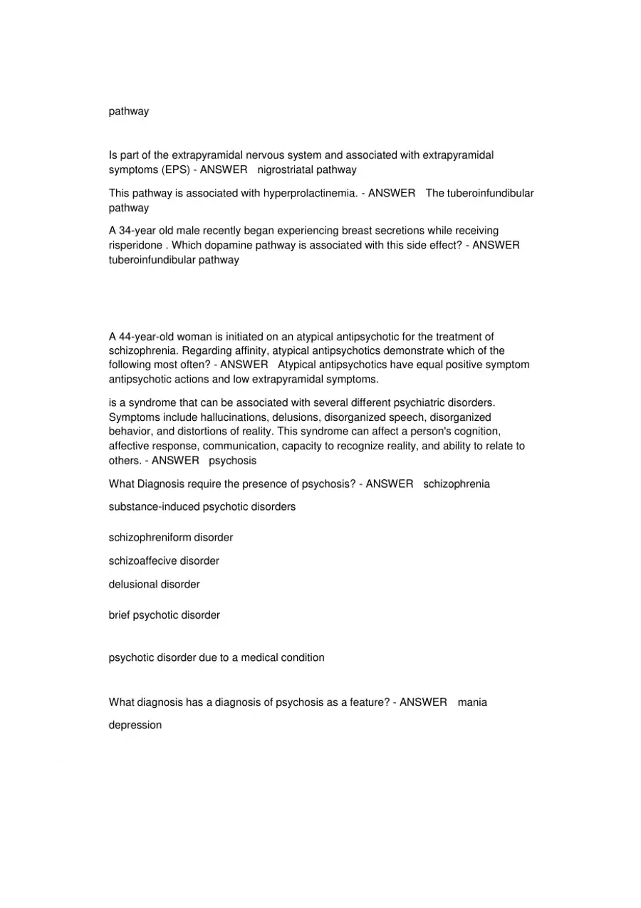 2023 NR546 Psychopharmacology Midterm Real Exam With Answers (50 Solved Questions), page 4