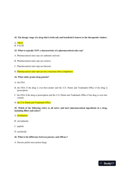 NAPSRX Pharmacology CNPR Final Exam With Answers (160 Solved Questions) - Page 13 preview image