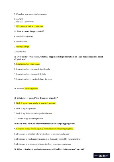 NAPSRX Pharmacology CNPR Final Exam With Answers (160 Solved Questions) - Page 5 preview image