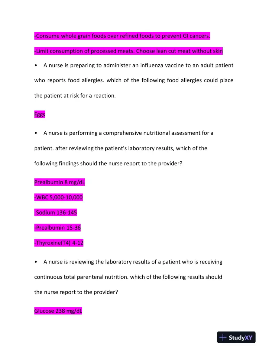 2023 ATI RN Nutrition Practice Exam With Answers (120 Solved Questions), page 10