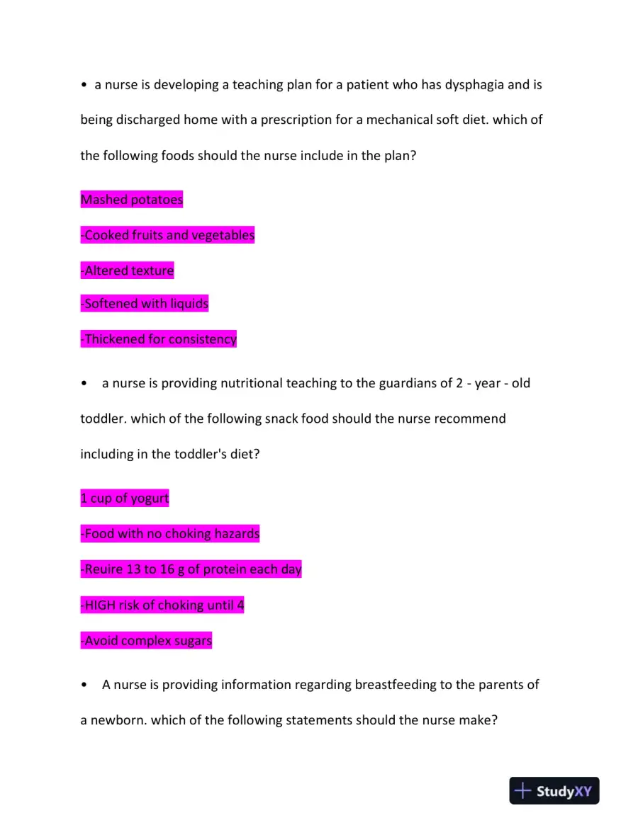 2023 ATI RN Nutrition Practice Exam With Answers (120 Solved Questions), page 6