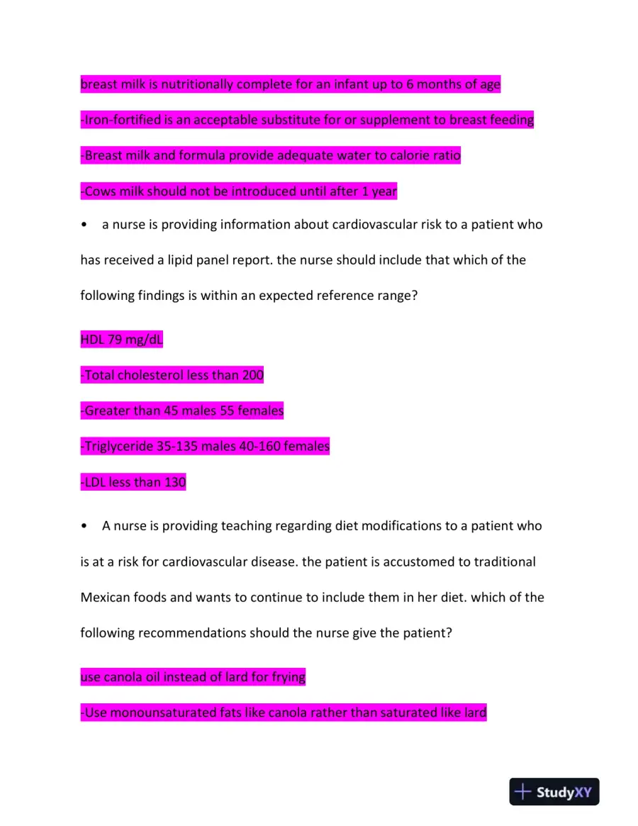 2023 ATI RN Nutrition Practice Exam With Answers (120 Solved Questions), page 7