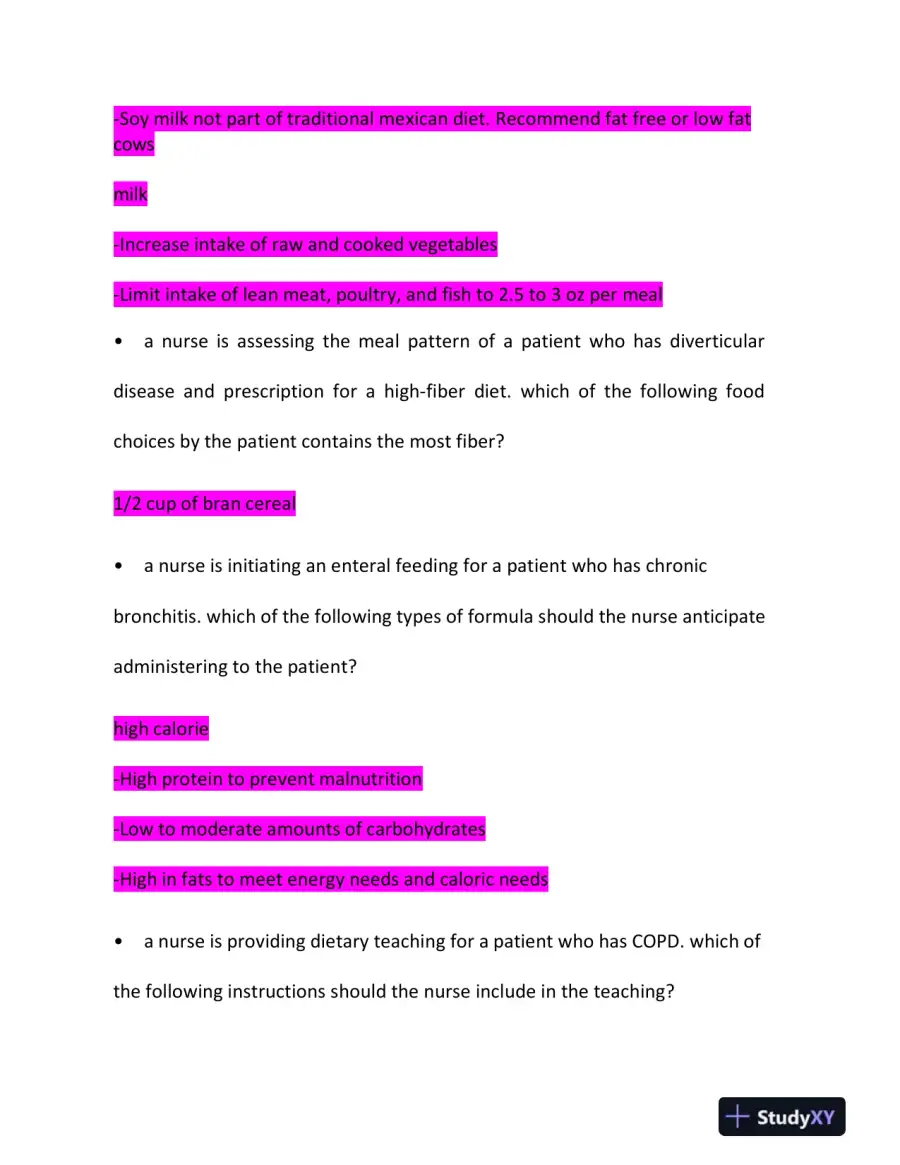 2023 ATI RN Nutrition Practice Exam With Answers (120 Solved Questions), page 8