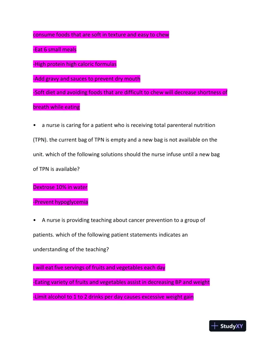 2023 ATI RN Nutrition Practice Exam With Answers (120 Solved Questions), page 9