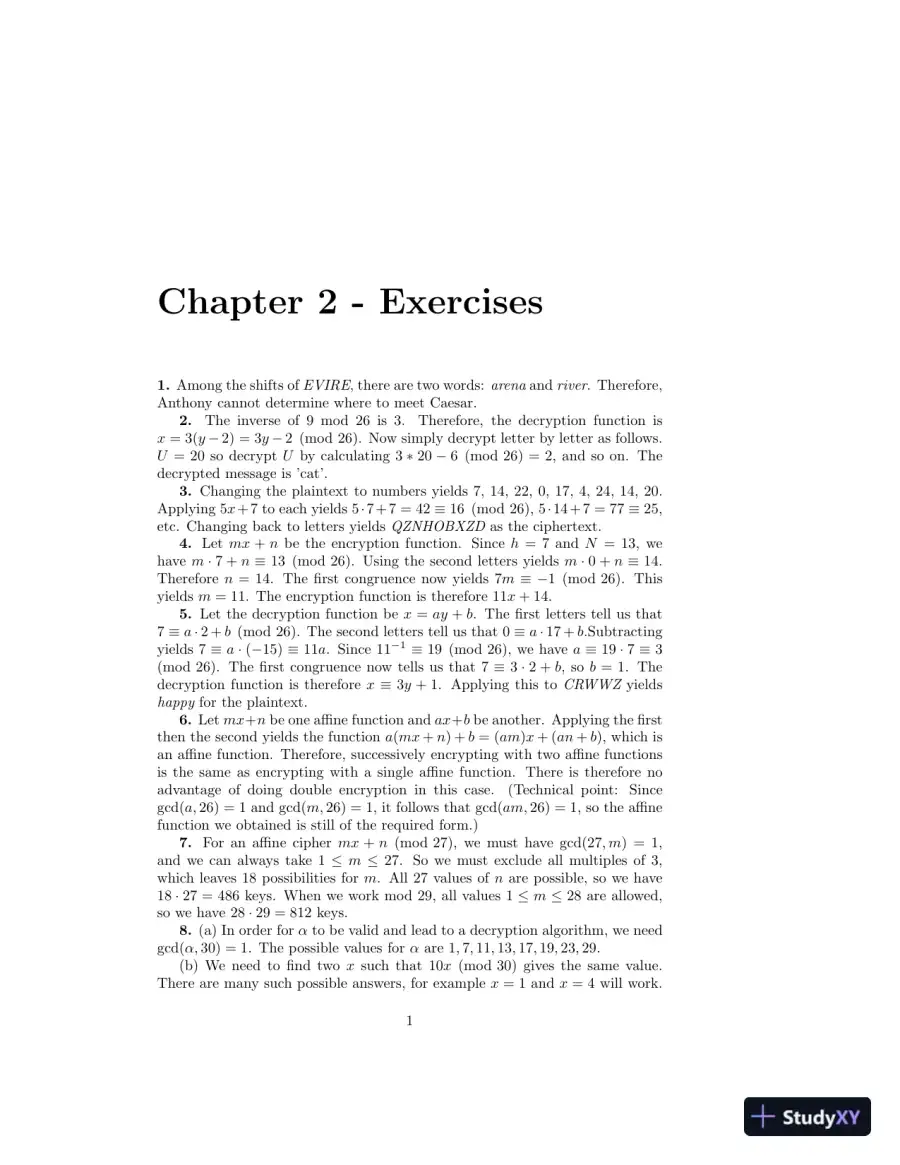 Solution Manual For Introduction To Cryptography With Coding Theory, 2nd Edition, page 6