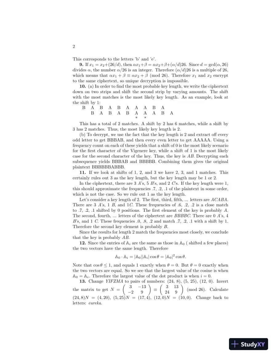 Solution Manual For Introduction To Cryptography With Coding Theory, 2nd Edition, page 7