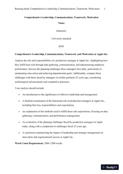 Comprehensive Leadership, Communications, Teamwork, Motivation - Page 1 preview image