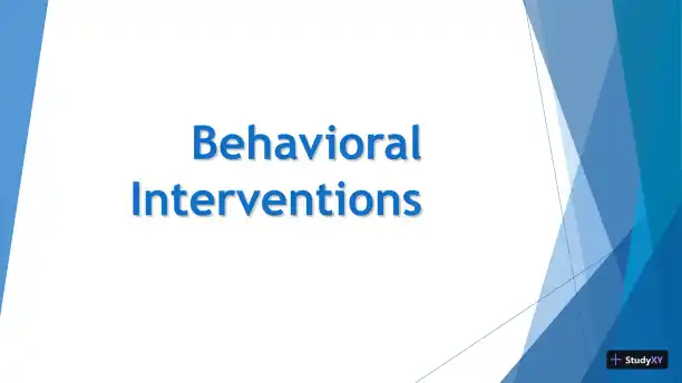Behavioral Interventions - Page 1 preview image