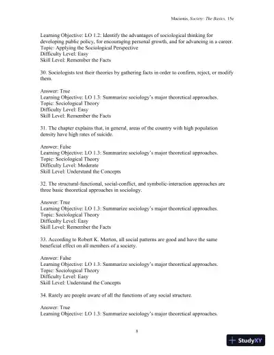 Test Bank for Society: The Basics, 15th Edition - Page 11 preview image