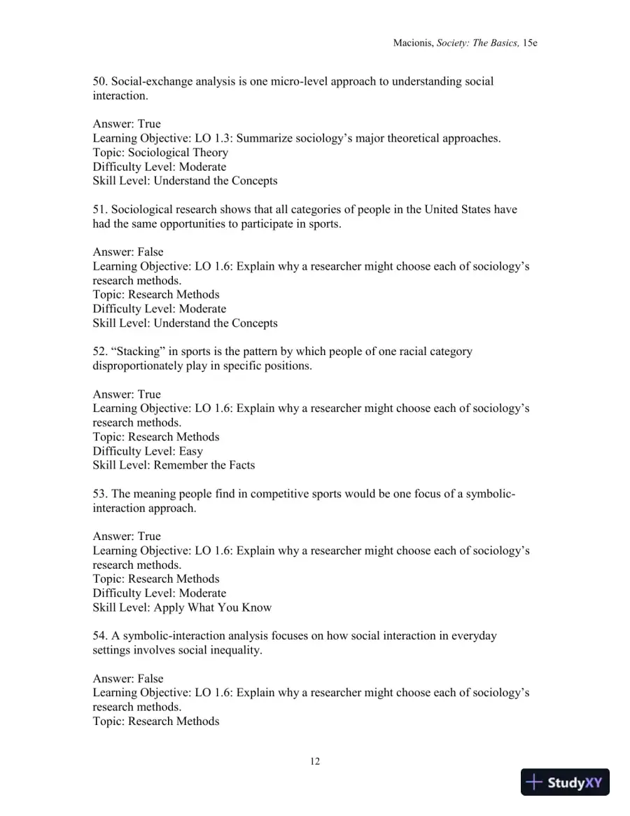 Test Bank for Society: The Basics, 15th Edition, page 15