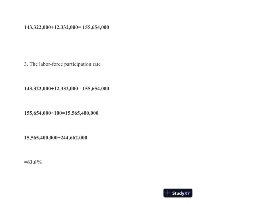 Macroeconomic Concepts and Calculations: Labor Statistics, Unemployment, and Money Supply, page 3
