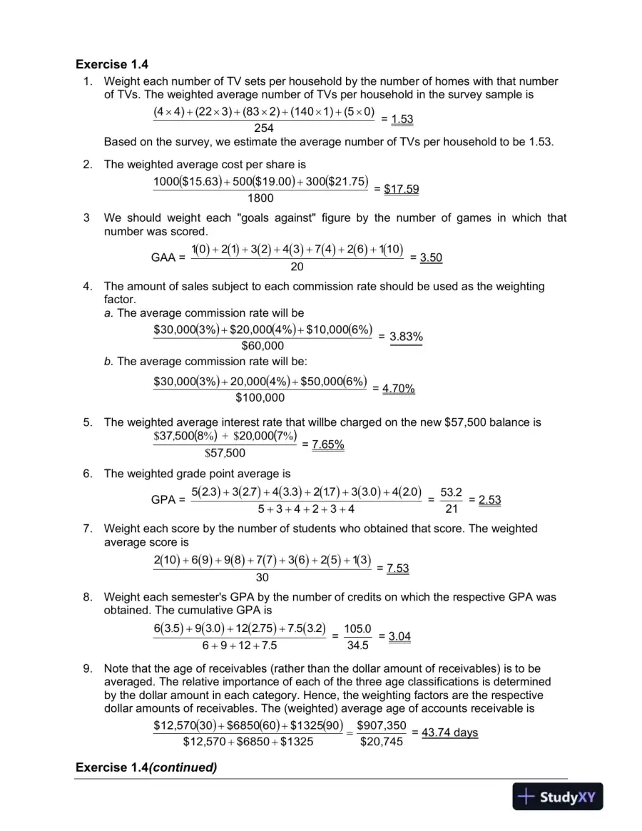 Fundamentals Of Business Mathematics In Canada, First Canadian Edition Solution Manual, page 10