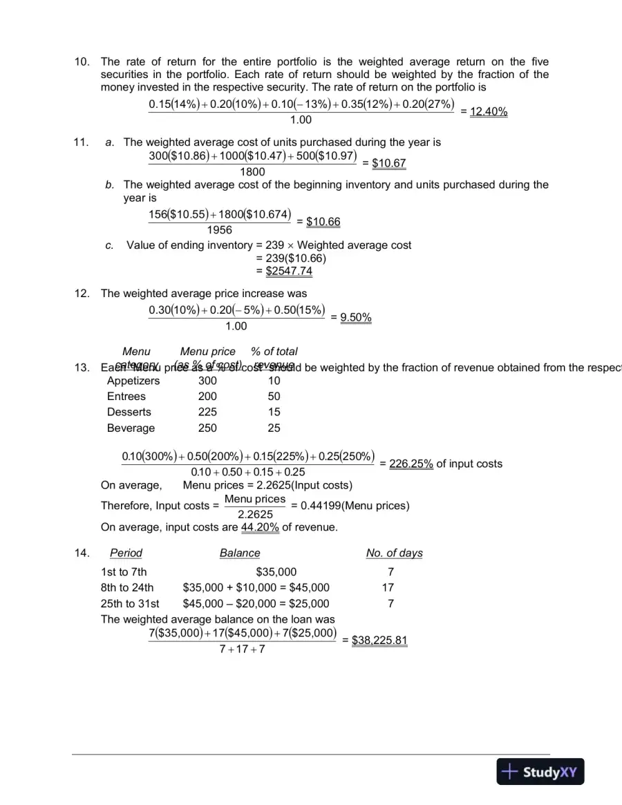 Fundamentals Of Business Mathematics In Canada, First Canadian Edition Solution Manual, page 11