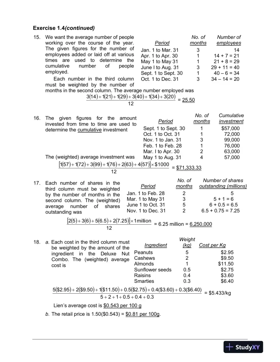Fundamentals Of Business Mathematics In Canada, First Canadian Edition Solution Manual, page 12