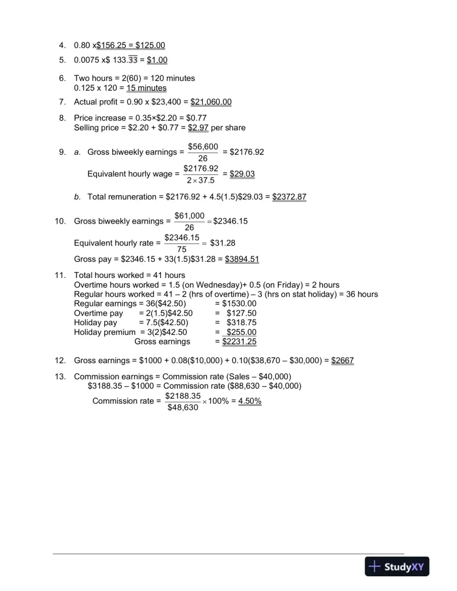 Fundamentals Of Business Mathematics In Canada, First Canadian Edition Solution Manual, page 16