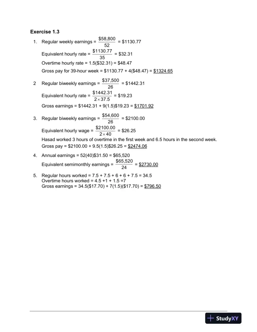 Fundamentals Of Business Mathematics In Canada, First Canadian Edition Solution Manual, page 7