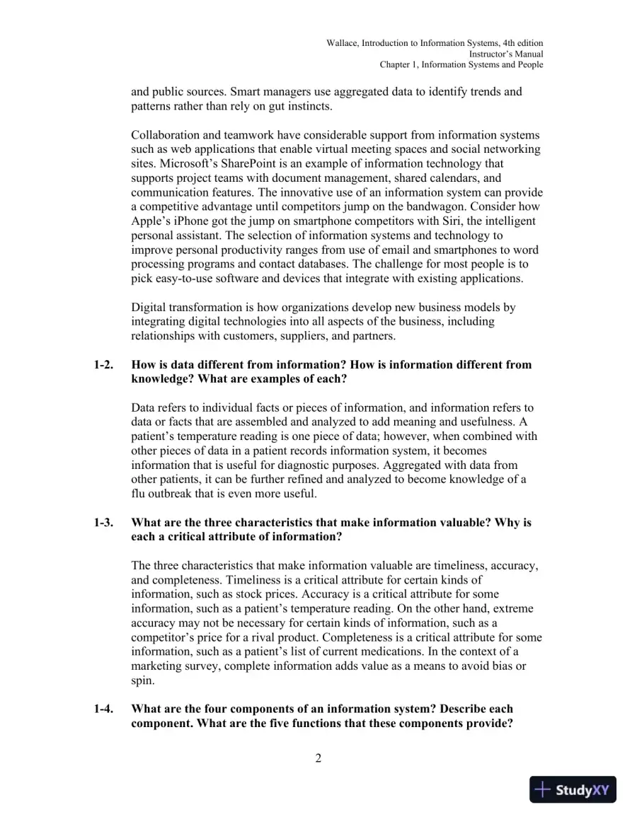 Solution Manual for Introduction to Information Systems, 4th Edition, page 3