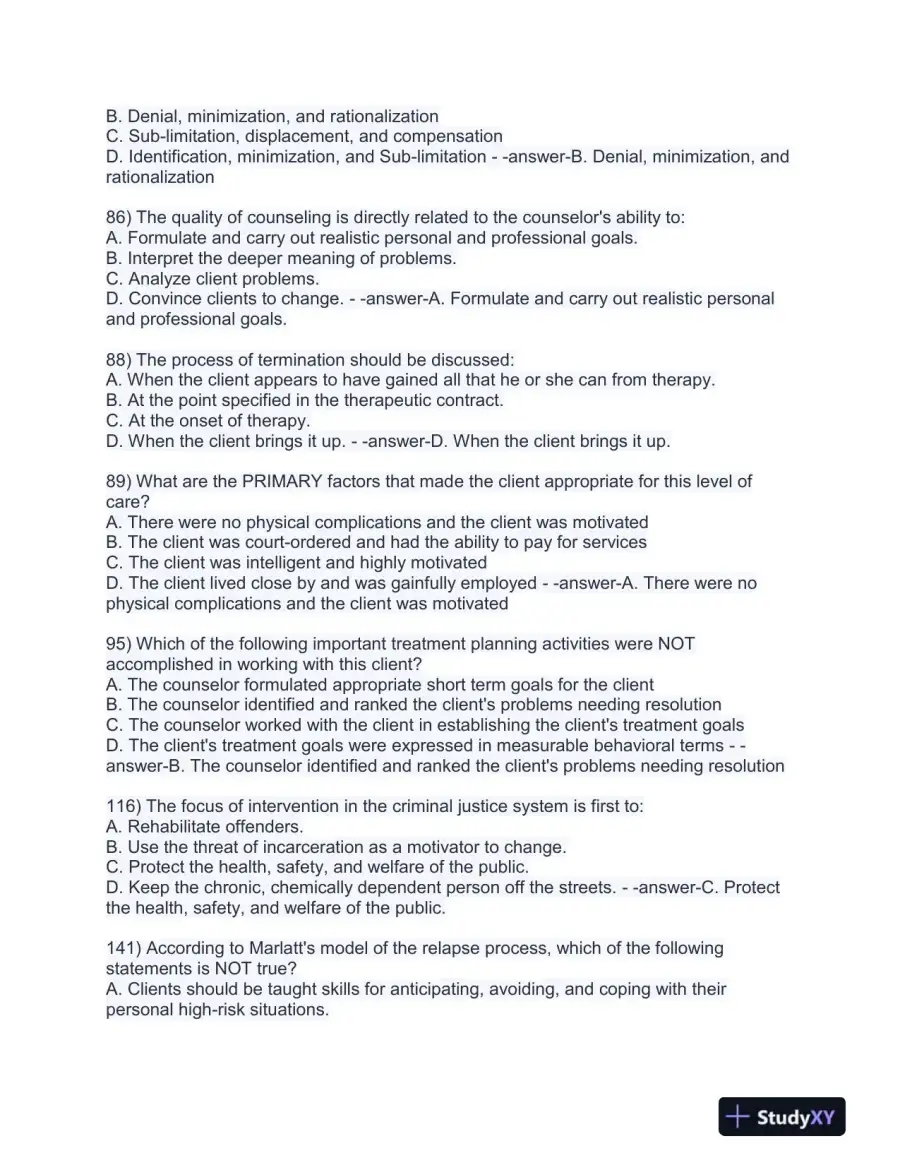 2023-2024 CADC/CDAC Certified Alcohol and Drug Counselor Pre-Test Exam With Answers (199 Solved Questions), page 4