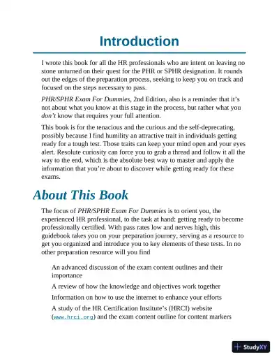 PHR/SPHR Exam For Dummies with Online Practice, 2nd Edition (2021) - Page 14 preview image