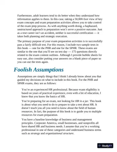 PHR/SPHR Exam For Dummies with Online Practice, 2nd Edition (2021) - Page 15 preview image