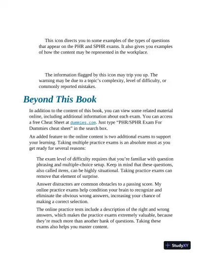 PHR/SPHR Exam For Dummies with Online Practice, 2nd Edition (2021) - Page 17 preview image