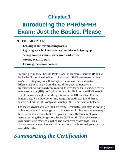 PHR/SPHR Exam For Dummies with Online Practice, 2nd Edition (2021) - Page 22 preview image