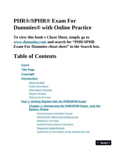 PHR/SPHR Exam For Dummies with Online Practice, 2nd Edition (2021) - Page 7 preview image