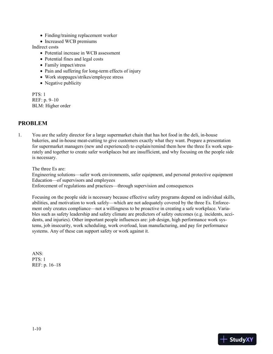 Management Of Occupational Health And Safety, 5th Edition Test Bank, page 11